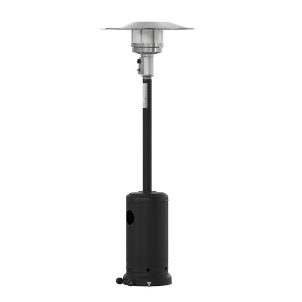 English Elm Sol Patio Outdoor Heater - 40,000 BTU Propane Unit with Wheels for Commercial & Residential Use Black 90" High NAN-HSS-AGH-BK-GG