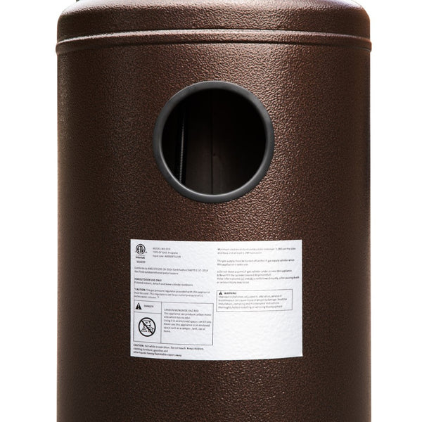 English Elm Sol Patio Outdoor Heater - 40,000 BTU Propane Unit with Wheels for Commercial & Residential Use Bronze 90" High NAN-HSS-AGH-BR-GG