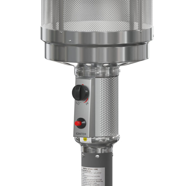 English Elm Sol Patio Outdoor Heater - 40,000 BTU Propane Unit with Wheels for Commercial & Residential Use Slate Gray 90" High NAN-HSS-AGH-GY-GG