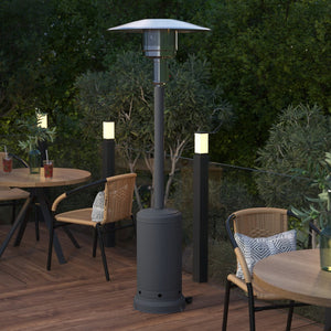 English Elm Sol Patio Outdoor Heater - 40,000 BTU Propane Unit with Wheels for Commercial & Residential Use Slate Gray 90" High NAN-HSS-AGH-GY-GG