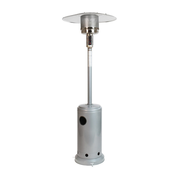 English Elm Sol Patio Outdoor Heater - 40,000 BTU Propane Unit with Wheels for Commercial & Residential Use Silver 90" High NAN-HSS-AGH-SL-GG