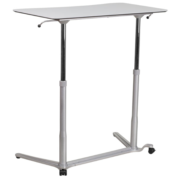 English Elm Merritt Sit-Down, Stand-Up Ergonomic Desk for Healthier Work Habits with Smooth Height Adjustments Light Gray NAN-IP-6-1-GG