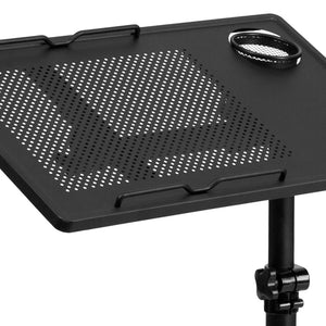 English Elm Macon Black Adjustable Height Mobile Computer Desk – Versatile, Cool, and Ergonomic for Home Use NAN-JG-06B-BK-GG