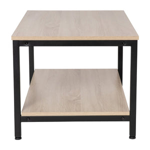 English Elm Finley Modern Industrial 2-Tier Coffee Table with Driftwood & Black Steel Frame for Versatile Spaces NAN-JH-17163-GG