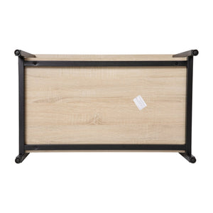 English Elm Finley Modern Industrial 2-Tier Coffee Table with Driftwood & Black Steel Frame for Versatile Spaces NAN-JH-17163-GG