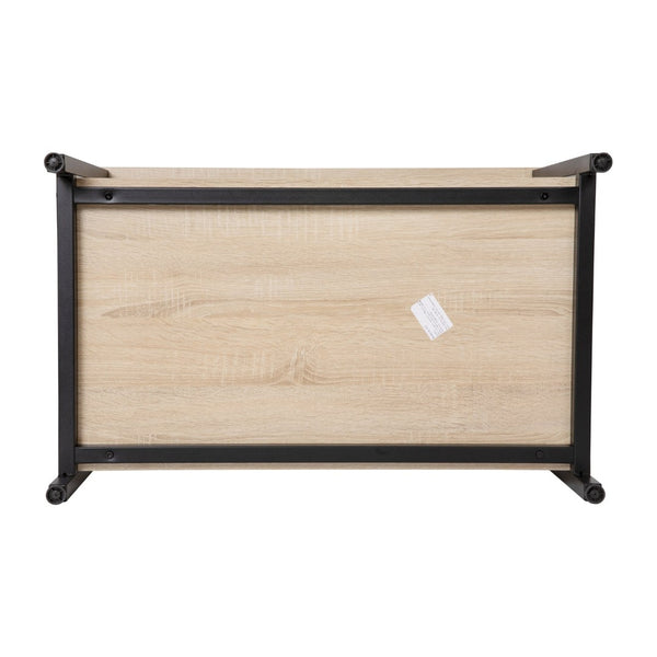 English Elm Finley Modern Industrial 2-Tier Coffee Table with Driftwood & Black Steel Frame for Versatile Spaces NAN-JH-17163-GG