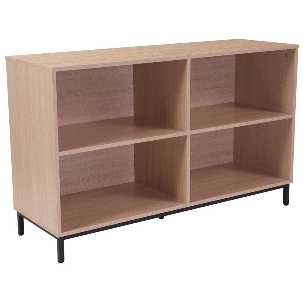 English Elm Dudley 4-Shelf Bookcase in Warm Oak Finish – Stylish Storage Solution for Any Room or Office Space NAN-JH-1764-GG