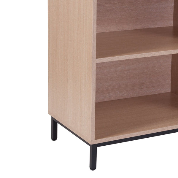 English Elm Dudley 4-Shelf Bookcase in Warm Oak Finish – Stylish Storage Solution for Any Room or Office Space NAN-JH-1764-GG