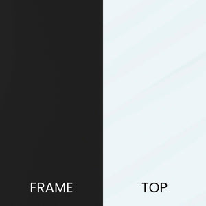 English Elm Greenwich Collection End Table - Sleek Modern Accent Piece with Sturdy Crisscross Metal Frame Design Clear Top/Matte Black Frame NAN-JH-1786ET-BK-GG