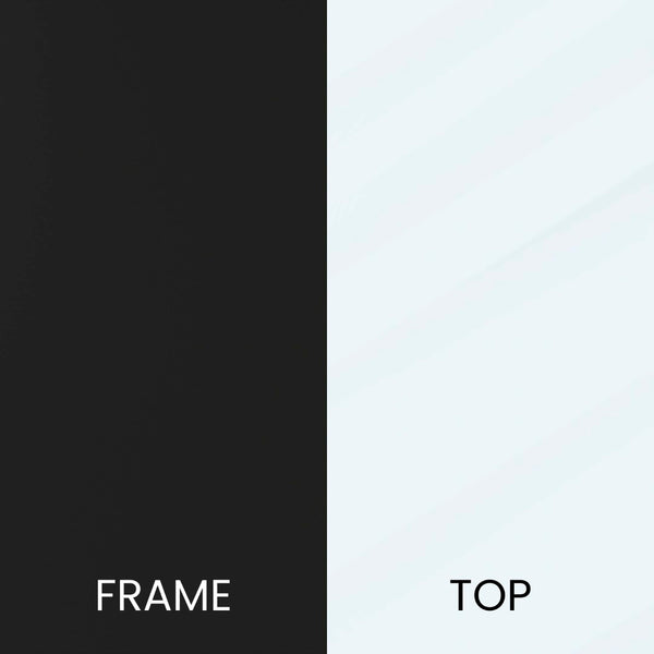 English Elm Greenwich Collection End Table - Sleek Modern Accent Piece with Sturdy Crisscross Metal Frame Design Clear Top/Matte Black Frame NAN-JH-1786ET-BK-GG