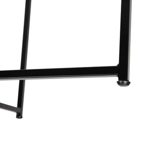 English Elm Greenwich Collection End Table - Sleek Modern Accent Piece with Sturdy Crisscross Metal Frame Design Clear Top/Matte Black Frame NAN-JH-1786ET-BK-GG