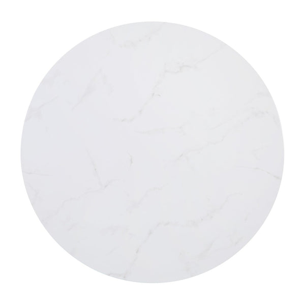 English Elm Hampstead Collection Coffee Table - Stylish Round Accent Table with Durable Mixed-Media Design White Marble Top/Brushed Gold Frame NAN-JH-1787CT-MRBL-GG