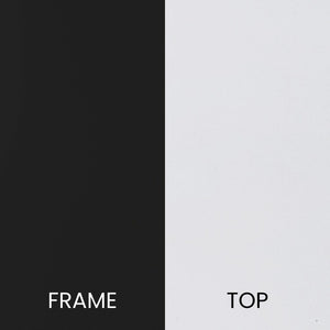 English Elm Hampstead Collection End Table - Sleek Modern Accent Table with Stylish Crisscross Metal Design White Top/Matte Black Frame NAN-JH-1787ET-BK-GG