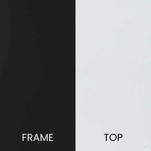 English Elm Hampstead Collection End Table - Sleek Modern Accent Table with Stylish Crisscross Metal Design White Top/Matte Black Frame NAN-JH-1787ET-BK-GG