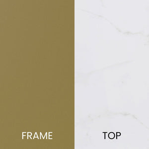 English Elm Hampstead Collection End Table - Sleek Modern Accent Table with Stylish Crisscross Metal Design White Marble Top/Brushed Gold Frame NAN-JH-1787ET-MRBL-GG