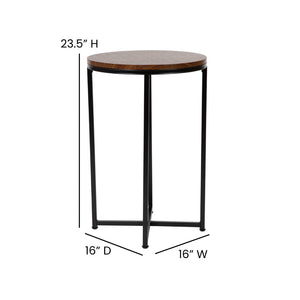 English Elm Hampstead Collection End Table - Sleek Modern Accent Table with Stylish Crisscross Metal Design Walnut Top/Matte Black Frame NAN-JH-1787ET-WAL-BK-GG