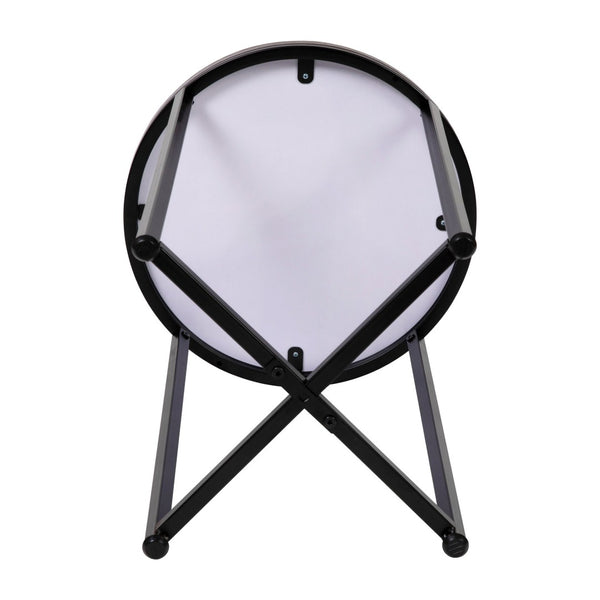 English Elm Hampstead Collection End Table - Sleek Modern Accent Table with Stylish Crisscross Metal Design Walnut Top/Matte Black Frame NAN-JH-1787ET-WAL-BK-GG