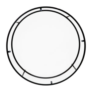 English Elm Astoria Round Coffee Table - Elegant Glass Surface with Durable Matte Black Steel Frame for Modern Spaces Clear Top/Matte Black Frame NAN-JN-21750CT-BK-GG