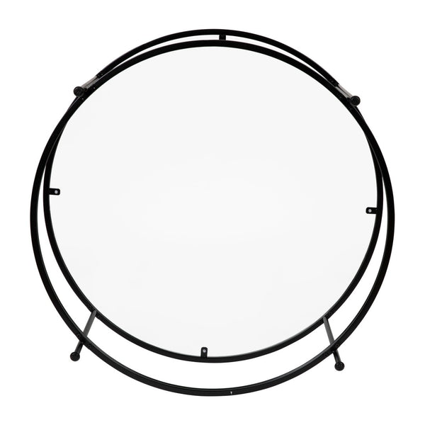 English Elm Astoria Round Coffee Table - Elegant Glass Surface with Durable Matte Black Steel Frame for Modern Spaces Clear Top/Matte Black Frame NAN-JN-21750CT-BK-GG