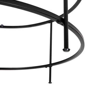 English Elm Astoria Round Coffee Table - Elegant Glass Surface with Durable Matte Black Steel Frame for Modern Spaces Clear Top/Matte Black Frame NAN-JN-21750CT-BK-GG