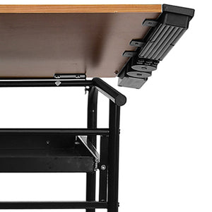 English Elm Swanson Adjustable Drafting Table with Tilt Surface, Storage, Mobility, and Stylish Black Frame NAN-JN-2739-GG
