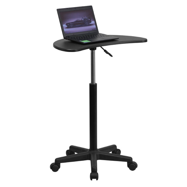 English Elm Eve Sit-to-Stand Mobile Laptop Desk – Portable Height Adjustable Workstation with Smooth Casters NAN-JN-2792-GG
