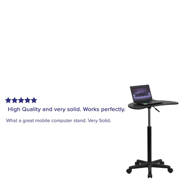 English Elm Eve Sit-to-Stand Mobile Laptop Desk – Portable Height Adjustable Workstation with Smooth Casters NAN-JN-2792-GG