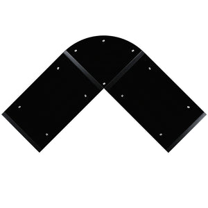 English Elm Jude Modern Black Glass L-Shape Corner Desk with Pull-Out Tray for Stylish Home Office Solutions NAN-JN-2824SL-COMBO-BK-GG