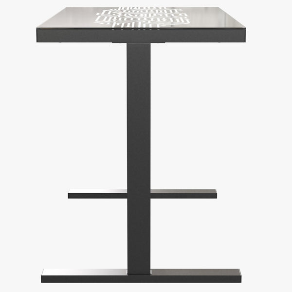 English Elm Shan 43" LED Gaming Desk with Tempered Glass, Steel Frame, Adjustable Height & Quick Assembly for Home NAN-JNGT-2842-GG