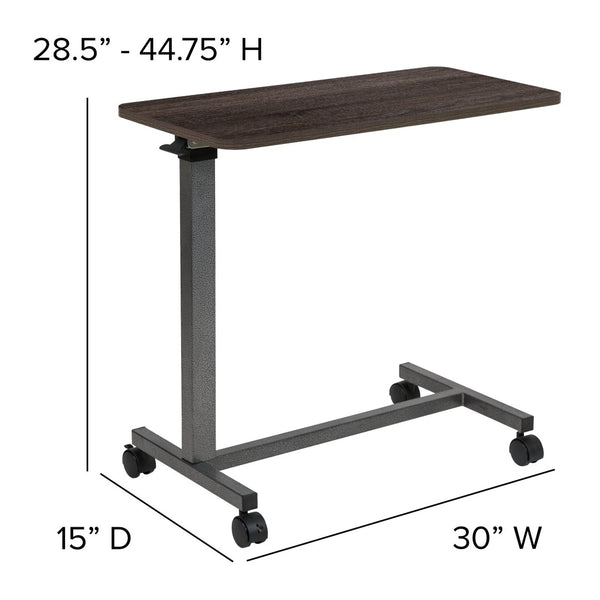 English Elm Fenwick Adjustable Overbed Table with Wheels – Versatile, Height-Adjustable, Ideal for Home & Hospital NAN-LT-28-D-OAK-GG
