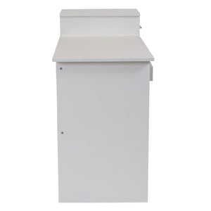 English Elm Highland Park Modern White Computer Desk with Sliding Keyboard Tray, Shelves & Drawer Storage Solutions NAN-NJ-HD3518-W-GG