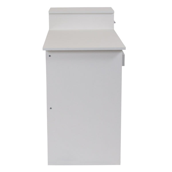 English Elm Highland Park Modern White Computer Desk with Sliding Keyboard Tray, Shelves & Drawer Storage Solutions NAN-NJ-HD3518-W-GG