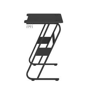 English Elm Fisher Ergonomic Gaming Desk with Z-Shaped Frame, Cup Holder, Headphone Hook, and Cable Management Black 51.5"W x 23.75"D x 30"H NAN-RS-G1030-BK-GG