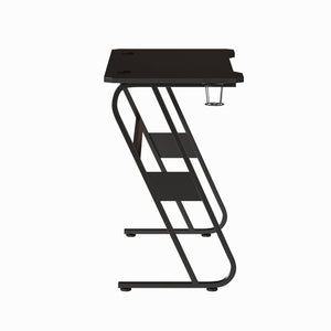 English Elm Fisher Ergonomic Gaming Desk with Z-Shaped Frame, Cup Holder, Headphone Hook, and Cable Management Black 51.5"W x 23.75"D x 30"H NAN-RS-G1030-BK-GG