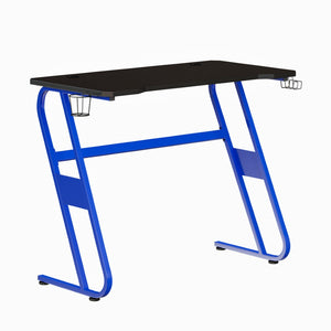 English Elm Fisher Ergonomic Gaming Desk with Z-Shaped Frame, Cup Holder, Headphone Hook, and Cable Management Blue 51.5"W x 23.75"D x 30"H NAN-RS-G1030-BL-GG