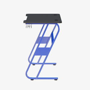 English Elm Fisher Ergonomic Gaming Desk with Z-Shaped Frame, Cup Holder, Headphone Hook, and Cable Management Blue 51.5"W x 23.75"D x 30"H NAN-RS-G1030-BL-GG