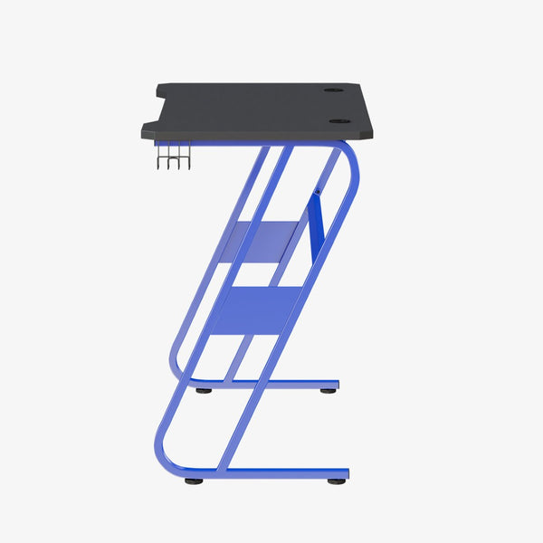 English Elm Fisher Ergonomic Gaming Desk with Z-Shaped Frame, Cup Holder, Headphone Hook, and Cable Management Blue 51.5"W x 23.75"D x 30"H NAN-RS-G1030-BL-GG