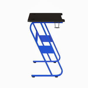 English Elm Fisher Ergonomic Gaming Desk with Z-Shaped Frame, Cup Holder, Headphone Hook, and Cable Management Blue 51.5"W x 23.75"D x 30"H NAN-RS-G1030-BL-GG