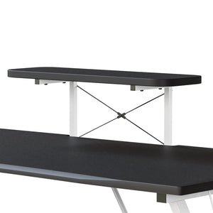 English Elm Mallot Gaming Desk with Ergonomic Design, Cup Holder, Headphone Hook, and Smart Organization Features Black Top/White Frame 51.5"W x 23.75"D x 37.25"H NAN-RS-G1031-BK-WH-GG