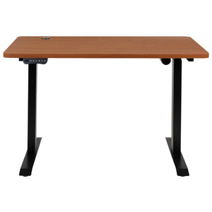 English Elm Tanner Electric Height Adjustable Standing Desk - Spacious 48" Mahogany Tabletop for Comfort & Style NAN-TG-2046-R-GG