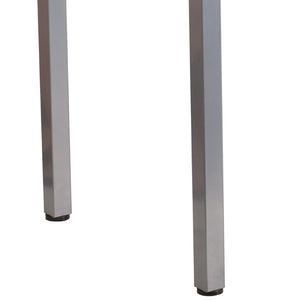 English Elm Jayden Modern Clear Glass Desk with Geometric Silver Frame - Stylish, Sturdy, and Versatile Workspace NAN-YLCD1219-GG