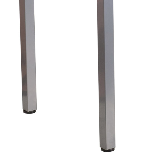 English Elm Jayden Modern Clear Glass Desk with Geometric Silver Frame - Stylish, Sturdy, and Versatile Workspace NAN-YLCD1219-GG