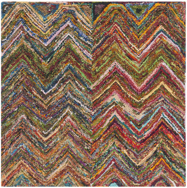 Safavieh Nantucket HAND TUFTED  Rug Red/Blue / Multi NAN141B-4SQ