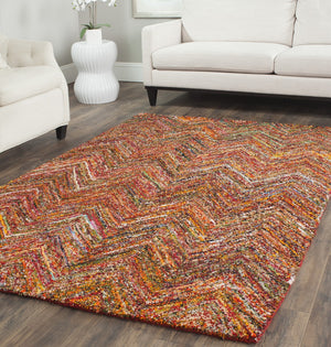 Safavieh Nantucket HAND TUFTED  Rug Red/Blue / Multi NAN141B-4SQ