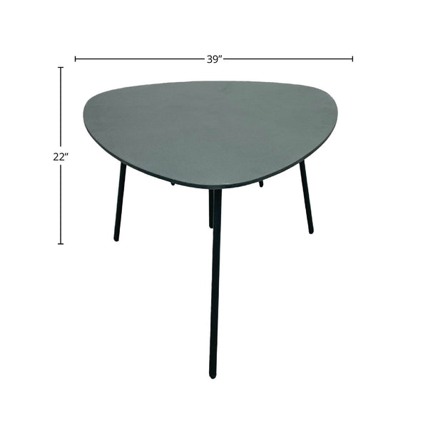 Lh Imports Naples Outdoor Nesting Coffee Table Set - Stylish, Durable, Space-saving Design For Elegant Patios Grey Steel Powder Coated,Polystone Nap032