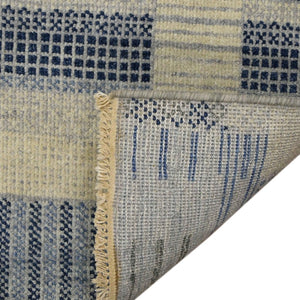 Amer Rugs Nashville Modern Hand-knotted Geometric Lines Area Rug – Elegant New Zealand Wool Floor Art Silver Wool Nas10810