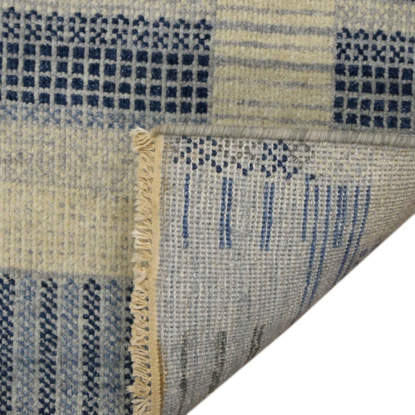 Amer Rugs Nashville Modern Hand-knotted Geometric Lines Area Rug – Elegant New Zealand Wool Floor Art Silver Wool Nas10810