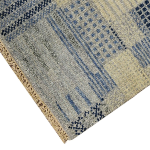 Amer Rugs Nashville Modern Hand-knotted Geometric Lines Area Rug – Elegant New Zealand Wool Floor Art Silver Wool Nas10810