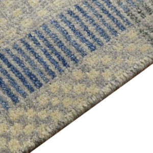 Amer Rugs Nashville Modern Hand-knotted Geometric Lines Area Rug – Elegant New Zealand Wool Floor Art Silver Wool Nas10810