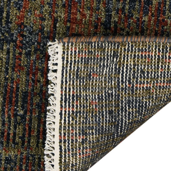 Amer Rugs Nashville Modern Hand-knotted Geometric Lines Area Rug – Elegant New Zealand Wool Floor Art Blue Sapphire Wool Nas100203